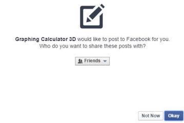 Graphing Calculator 3D facebook app permission