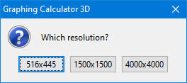 High Resolution Surface Plot Dialogbox