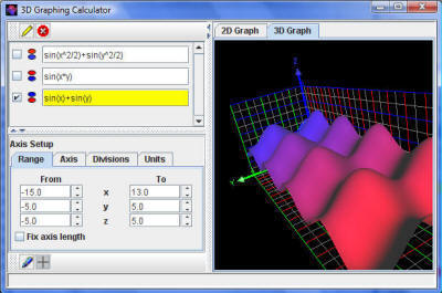 Graphing Caculator 3D: Changing axis range