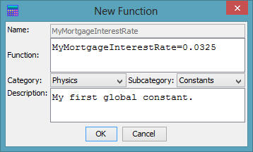 Define Constant Variable in Calculator