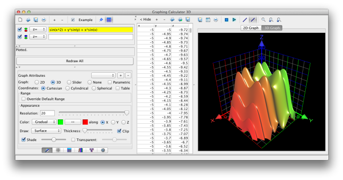 Mac 3D Grapher Calculator