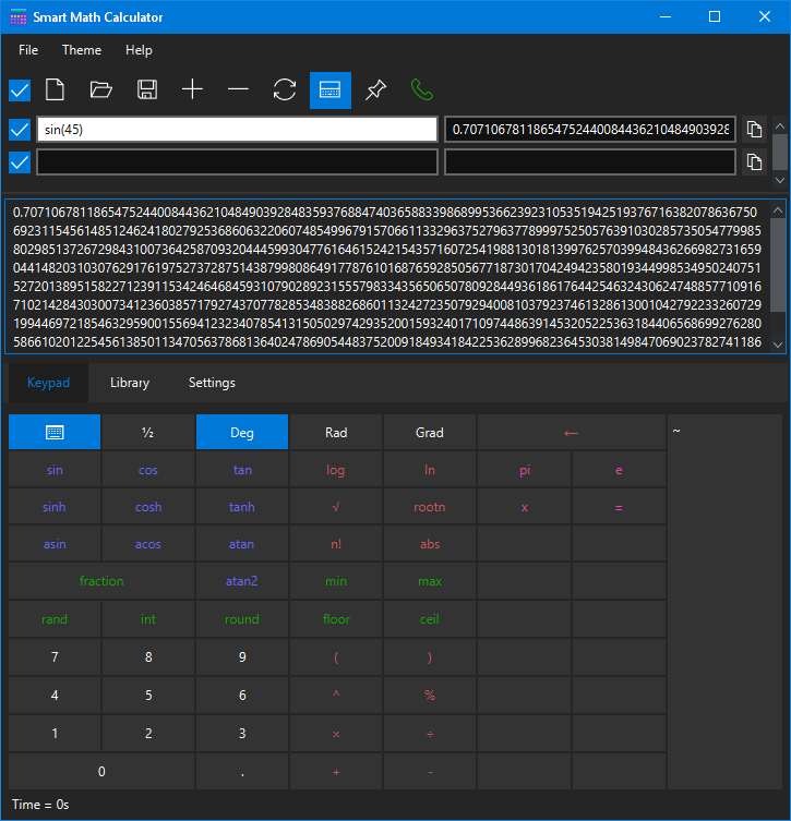 One Million Digits Precision Calculator