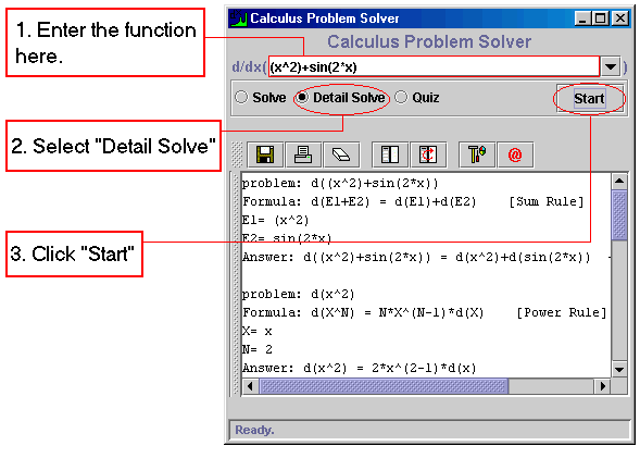Displaying Detail Solution in Calculus Problem Solver